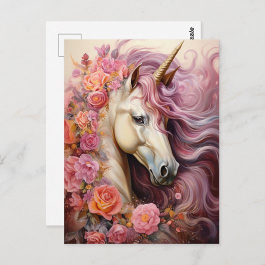 Beautiful Unicorn Postkarte (Vorne/Hinten)