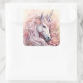 Beautiful Unicorn Quadratischer Aufkleber (Tasche)