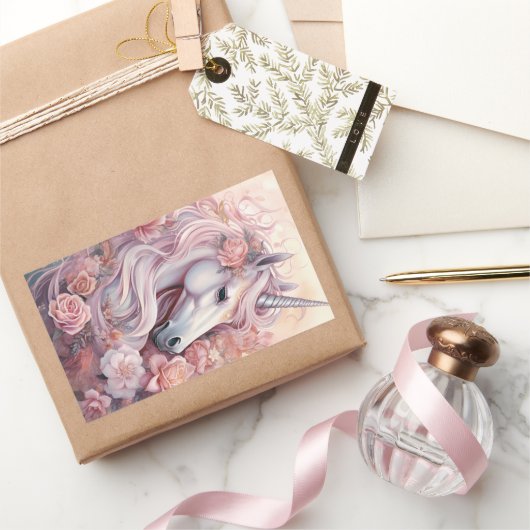 Beautiful Unicorn Rechteckiger Aufkleber (Schenken)