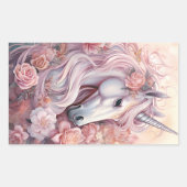 Beautiful Unicorn Rechteckiger Aufkleber (Vorderseite)