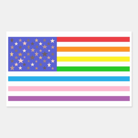 Beautiful USA Flag Rechteckiger Aufkleber (Vorderseite)