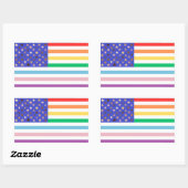 Beautiful USA Flag Rectangular Sticker (Blatt)
