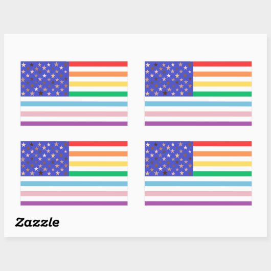 Beautiful USA Flag Rectangular Sticker (Blatt)