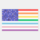 Beautiful USA Flag Rectangular Sticker (Vorderseite)