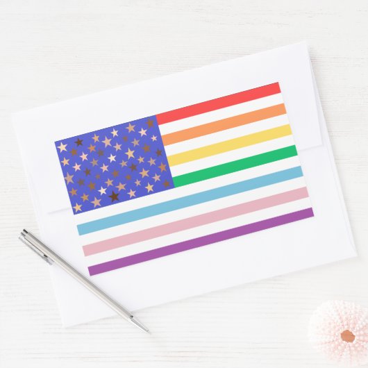 Beautiful USA Flag Rectangular Sticker (Umschlag)