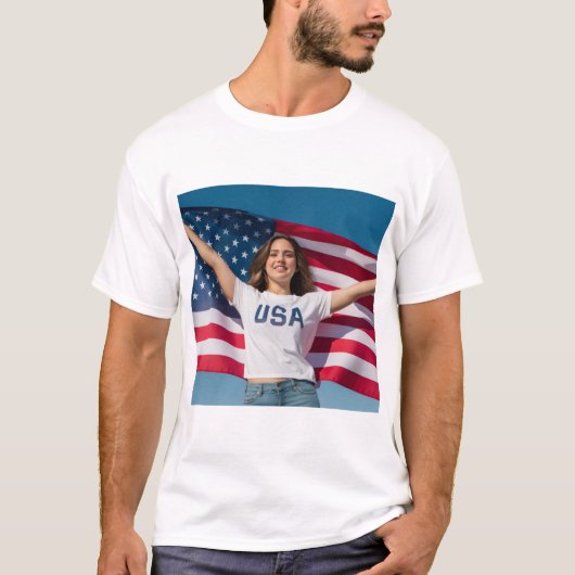Beautiful USA Shirt with Personalized Art Design  (Vorderseite)