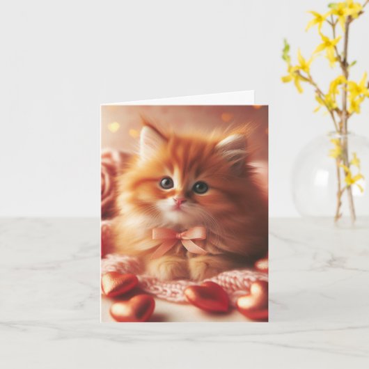 Beautiful Valentine Kitten Karte (Gelbe Blume)