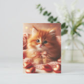 Beautiful Valentine Kitten Postcard Postkarte (Stehend Vorderseite)