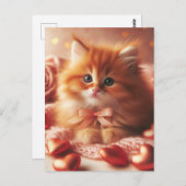 Beautiful Valentine Kitten Postcard Postkarte (Vorne/Hinten)