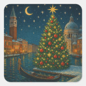 beautiful venice christmas quadratischer aufkleber (Vorderseite)