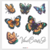 Beautiful vibrant colours Butterfly Set Aufkleber (Blatt)