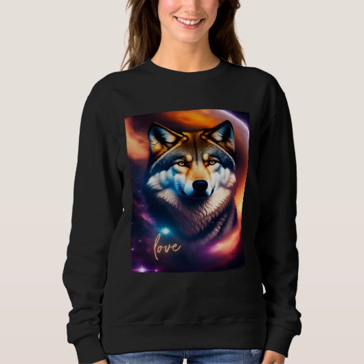 Beautiful Vibrant Wolf Nature s Beauty  4 Sweatshirt (Vorderseite)