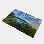 Beautiful View Scenic Tropical Seychelles Island Fußmatte (Schrägansicht)