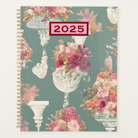 Beautiful Vintag Blue Bouquet Planner Planer (Vorderseite)