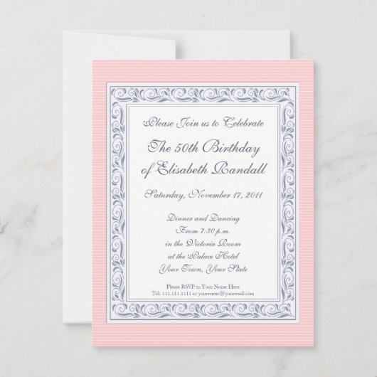 Beautiful Vintag Iris Bouquet Geburtstag Einladung (Rückseite)