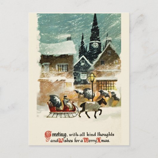 Beautiful vintage Christmas card Feiertagspostkarte (Vorderseite)