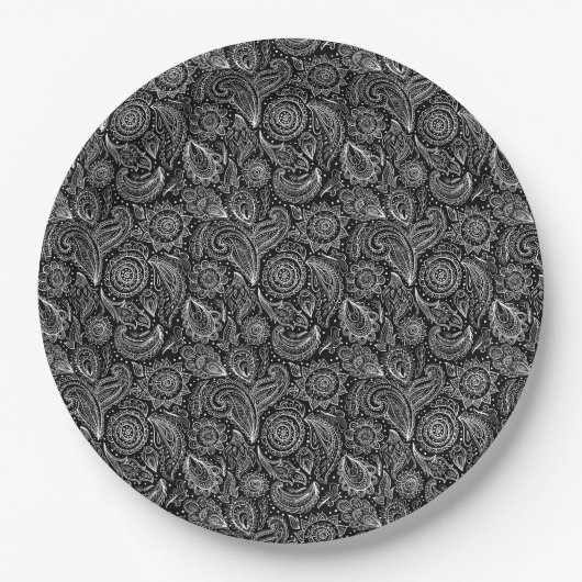 Beautiful vintage floral paisley pattern pappteller (Vorderseite)