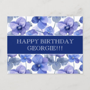 Beautiful Violas Blume Happy Birthday Postkarte