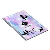 Beautiful Violet Watercolor Galaxy Girl Notizblock (Rechte Seite)