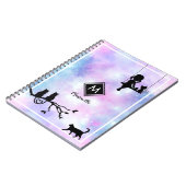 Beautiful Violet Watercolor Galaxy Girl Notizblock (Linke Seite)