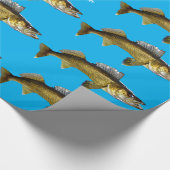 Beautiful Walleye auf Blue Geschenkpapier (Ecke)
