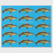 Beautiful Walleye auf Blue Geschenkpapier (Flach)