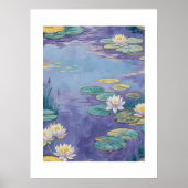 Beautiful Water Lilies Monet Art Poster (Vorne)