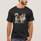 Beautiful Watercolor Akita Portrait T-Shirt (Vorderseite)