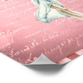 Beautiful Watercolor Ballerina Pink Script Ballet Poster (Ecke)