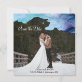 Beautiful Watercolor Blue Flat Save the Date Card (Vorderseite)