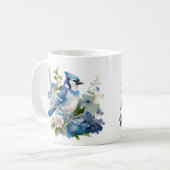 Beautiful Watercolor Blue Jay Wrap Kaffeetasse (Vorderseite Links)