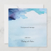 Beautiful Watercolor Blue und Cyan Danke Card (Rückseite)