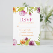 Beautiful Watercolor Blume UAWG Response Card RSVP Karte (Stehend Vorderseite)