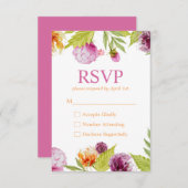 Beautiful Watercolor Blume UAWG Response Card RSVP Karte (Vorne/Hinten)