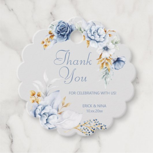 Beautiful Watercolor Blume Vielen Dank Geschenkanhänger (Vorderseite)