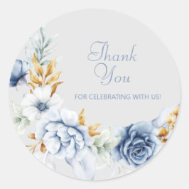 Beautiful Watercolor Blume Vielen Dank Runder Aufkleber