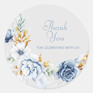 Beautiful Watercolor Blume Vielen Dank Runder Aufkleber
