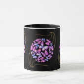Beautiful Watercolor Butterflies with Gold Bling Tasse (Zentrum)