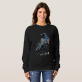 Beautiful Watercolor Crow Portrait Sweatshirt (Vorne ganz)