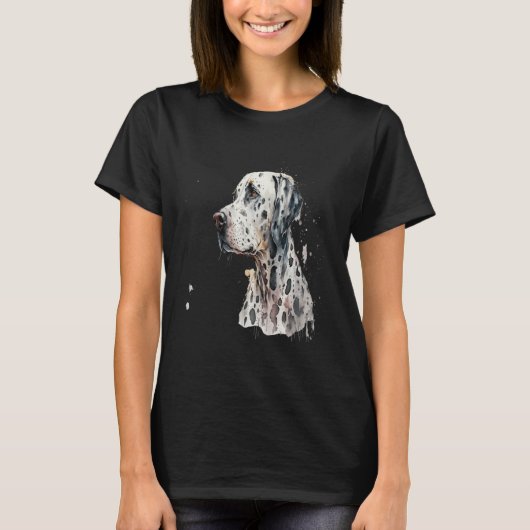 Beautiful Watercolor Dalmatian Portrait T-Shirt (Vorderseite)