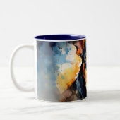 Beautiful Watercolor Doberman Pinscher Wrap Zweifarbige Tasse (Links)