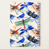 Beautiful Watercolor Dragonflies Colorful Spiral Planer (Rückseite)