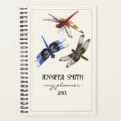 Beautiful Watercolor Dragonflies Colorful Spiral Planer (Vorderseite)