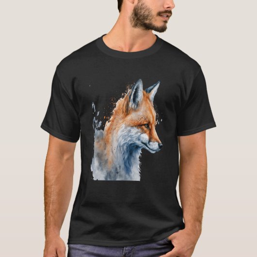 Beautiful Watercolor Fox Portrait T-Shirt (Vorderseite)