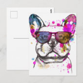 Beautiful Watercolor French Bulldog Postkarte (Vorne/Hinten)