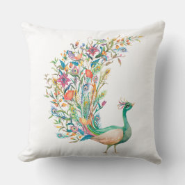 Beautiful watercolor green peacock kissen