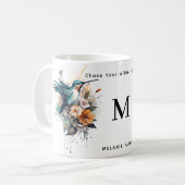 Beautiful Watercolor Hummingbird Monogram Name Kaffeetasse (Vorderseite Links)