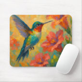 Beautiful Watercolor Hummingbird Mousepad (Mit Mouse)