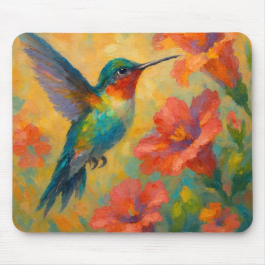 Beautiful Watercolor Hummingbird Mousepad (Vorne)