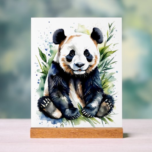 Beautiful Watercolor Panda Bear Acrylschild (Neutral)